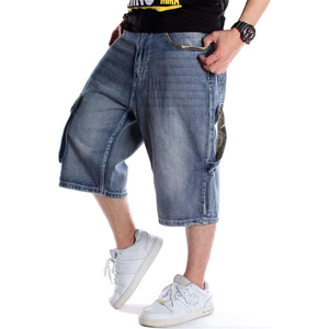 Wholesale Vintage Denim Jorts Acid Wash Men Women Baggy Fit Streetwear Custom Logo <b>Shorts</b> - Product Image 3