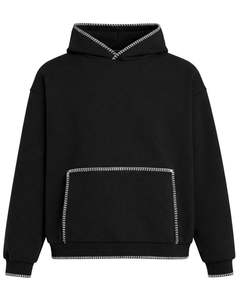 Sudadera con Capucha Negra Oversize para Hombre, con Bolsillo Canguro, Estilo Urbano, Gruesa, Informal, para Invierno, Fabricante OEM - Product Image 1