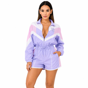 Color Block Varsity Jacket With Zipper Front And Pockets Sporty Style <b>For</b> Women Wholesale Water proof jacket Short men's jackets - Product Image 3