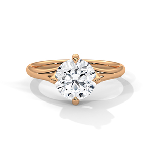 GRA Certified Brilliant Round Cut Lab Grown Diamond <b>Ring</b> Beautiful & Classic Design Engagement <b>Ring</b> <b>Crafted</b> From 14K Rose Gold - Product Image 1