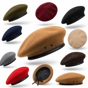 Boina de Lana Plana Multicolor Cómoda para Exteriores, Gorras Formales Unisex, Lana de Merino de Grado Fino, Hecha en India - Product Image 1