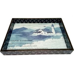 Bandeja redonda de madera para servir de alta calidad con formato de cuerda estándar superior regalo de vacaciones de Navidad decoración del hogar tema de Arte último diseño - Product Image 1