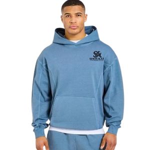Mens Light Blue Hoodie Tracksuit <b>Set</b> <b>Matching</b> Sweatpants <b>Jogger</b> Pants Two Piece Casual Sportswear Streetwear Pullover Hooded - Product Image 5