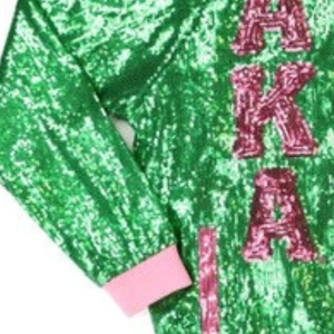 Custom Green Pink Sequin Bomber <b>Jacket</b> Long Sleeve <b>Zip</b> <b>Up</b> Collar Varsity Teamwear Fashion Sportswear Lightweight Outerwear - Product Image 6