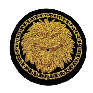 Faible MOQ, Meilleur Patch Logo Personnalisé Fait Main en Broderie 3D à Fil de Bouillon, Badges de Régalia Maçonnique en Tissu Toile, Couleurs Personnalisées, Épingle de Sûreté - Product Image 1