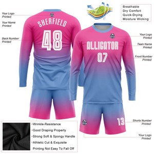 เสื้อฟุตบอลทีมสั่งทำพิเศษ ผ้าโพลีเอสเตอร์ 100% แห้งเร็ว ระบายอากาศดี ขายส่ง รับทำชื่อทีมและบริการ OEM ODM - Product Image 3