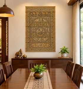 Tapiz de Pared Rectangular de Tela de Algodón con Estampado Tradicional de Orissa Talapatra, para Sala de Estar, Decoración de Interiores - Product Image 5