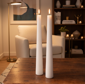 Juego de 2 Velas Cónicas Hechas a Mano, sin Humo, Elegantes, para Salas de Estar, Dormitorios, Bodas, Decoración Navideña Festiva - Product Image 2