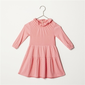 ODM OEM Robe rouge clair à manches longues et col à volants pour enfants - Product Image 5