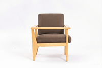Fauteuil ergonomique moderne en bois pour bureau à domicile, entrepôt, hôtel, extérieur, villa, avec dossier réglable et revêtement en tissu