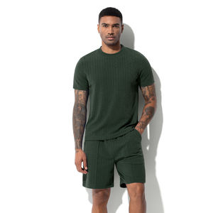 Ensemble de survêtement décontracté pour homme en molleton de coton respirant, personnalisé et de haute qualité, avec t-shirt et short assortis - Product Image 5