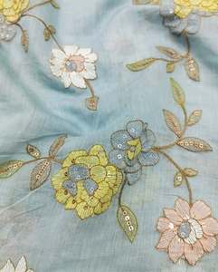 Luxury Sequin Embroidery <b>Fabric</b> Mesh Net Lace Fashion Textile For Women Garment Boutique And Wholesale Exporters - Product Image 1