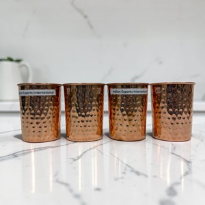 Vajilla de cobre martillado para beber agua, para uso doméstico. (Cobre puro certificado) - Product Image 1