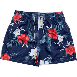Shorts de Baño de Alta Calidad, Shorts de Playa, Boardshorts con Forro de Malla, Estampado Floral Hawaiano, Secado Rápido, Shorts de Natación para Hombre - Product Image 3