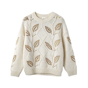 Suéter de Punto Calado con Cuello Redondo para Mujer, Hecho en Fábrica, de Alta Calidad, Delgado, de Poliéster, Informal, Holgado, Talla Grande, Estilo Otoño Invierno, de BD - Product Image 1