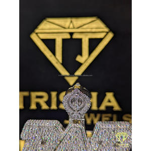 จี้ห้อยคอแบบกำหนดเอง "PAR" ประดับเพชรโมอิสซาไนต์ VVS เงินแท้ 925 ดีไซน์ Iced Out สไตล์ฮิปฮอป ของขวัญเครื่องประดับสำหรับผู้ชาย โดย Trisha Jewels - Product Image 4