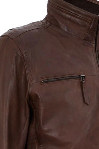 Luxury <b>Leather</b> <b>Biker</b> <b>Jacket</b> Men Slim Fit Motorcycle Riding Outerwear Factory Direct Sample Service Available Today - Product Image 3