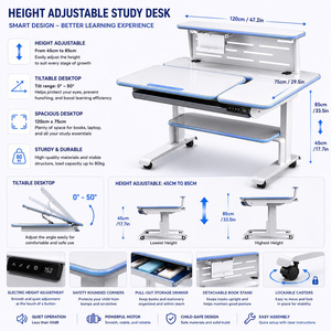 Escritorio Infantil Ajustable GON, Moderno, Cuadrado, de Plástico, con Soporte para Tablet y Cajón de Almacenamiento, para 1 Estudiante en Casa o Escuela - Product Image 4