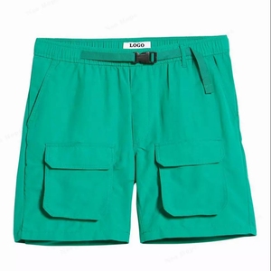 กางเกงขาสั้นคาร์โก้สีกากีสำหรับผู้ชาย เอวยางยืด มีกระเป๋าหลายช่อง สไตล์ลำลอง ทรงปกติ สีพื้น ผ้าแคนวาส ระบายอากาศได้ดี - Product Image 6