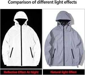 Chaqueta Cortavientos Reflectante para Hombre, Ligera, Impermeable, Deportiva, para Correr, Senderismo y Actividades al Aire Libre - Product Image 6