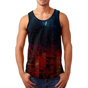 Camiseta sin Mangas para Hombre, Estilo Urbano, Cuello Redondo, 100% Algodón Ecológico, Secado Rápido, Transpirable, con Logotipo Personalizado por Sublimación, para Gimnasio y Fitness - Product Image 4