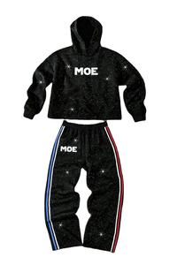 Wholesale Sparkles Rhinestone <b>Men's</b> Tracksuits Stylish Streetwear Hoodie Jogger Hip HOP Set OEM Custom Logo Manufacturer USA - Product Image 2