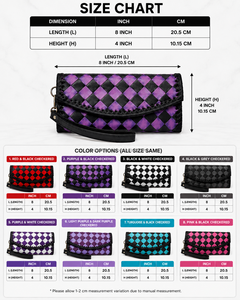 Nouvelle pochette personnalisée écologique à carreaux violets et blancs pour femmes, porte-cartes de luxe de haute qualité en cuir de vache véritable - Product Image 2