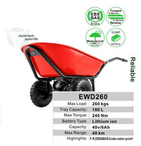 TAYO Red <b>Plastic</b> Wheelbarrow 2 <b>Wheels</b> Durable Manual Garden Cart for Outdoor Use - Product Image 5