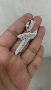 Pendentif Lettre Personnalisé Plaqué Argent Alliage Diamants Moissanite VVS Bijou Hip Hop Unisexe Cadeau - Product Image 3