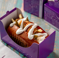 Vente en gros de plateau gaufré écologique pour sushi, pâtisserie chaude, crème glacée pour biscuits, restauration rapide, déjeuner, emballage en papier