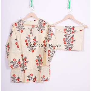 Ensemble de pyjamas en coton floral romantique tendance pour femmes, confortable, taille élastique, manches longues, vêtements de nuit, OEM personnalisé - Product Image 2