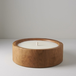 Luxury Large Round Multi <b>Wick</b> Wooden <b>Candle</b> Bowl Handmade Soy Wax <b>Candle</b> Vessel Decorative Home Fragrance Centerpiece Rustic Tab - Product Image 2