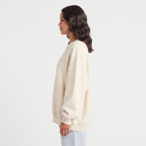 Sweat-shirt en molleton pour femme, manches longues, coupe ample, 100% coton, poids lourd 420 GSM, pull oversize, vêtements d'hiver, sweat-shirt pour femme - Product Image 3