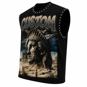เสื้อกล้ามพิมพ์ลายกราฟิกประดับคริสตัล Glory Custom ผ้าฝ้าย 100% เนื้อนุ่ม เป็นมิตรกับสิ่งแวดล้อม สไตล์วินเทจ สำหรับใส่ได้ทั้งชายและหญิง - Product Image 3