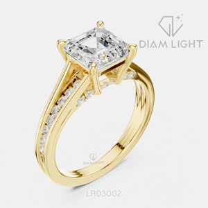 Classic 1.78CT Asscher Cut Lab Grown Diamond Engagement <b>Ring</b> in 14KT White Gold with F+ Color VS+ Clarity Engagement <b>Ring</b> - Product Image 4