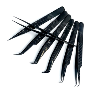 Pinzas para Extensión de Pestañas RMI Black Plasma Volume con Estuche a Juego, Oferta de Marca Privada, Pinzas Curvas y Rectas para Pestañas - Product Image 2