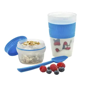 2pcs Green 16oz Glass Food Storage Container With Airtight Lid