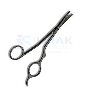 Ciseaux chirurgicaux courbés à pointe aiguisée, manche annelé, pour chirurgie générale, certifiés CE, en acier inoxydable, 7 pouces - Product Image 1