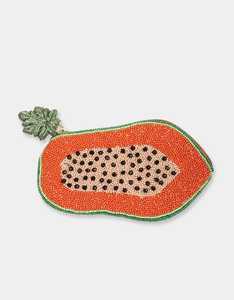 Monedero con cuentas de fruta de papaya naranja, bolsa con cremallera de cuentas de semillas tropicales, proveedor B2B - Product Image 1