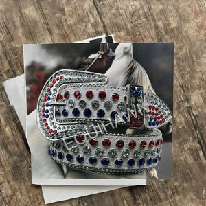 Fabricante de cinturón personalizado de vaquera occidental con diamantes de imitación ostentosos, Cinturón con tachuelas de calidad para fabricante de mujeres - Product Image 1