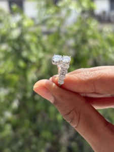 Anillo de Diamantes de Oro Blanco de 14K y 18K con Diamante Cultivado en Laboratorio, Corte Ovalado, para Mujer, Elegante Anillo de Compromiso, Boda, Joyería Fina, Regalo - Product Image 2