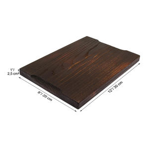 Planche à découper en bois rectangulaire faite à la main Deep Juice Groove 12x8 pouces 1 pouce d'épaisseur bloc d'artisanat en bois massif Brownwood - Product Image 3