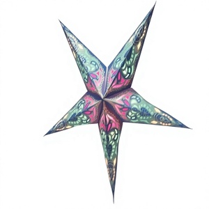 Laxmans Paper Star Lantern Eco-Friendly Reusable 60cm Traditional New Prints Pattern Handmade Christmas Decoration Wholesale - Product Image 2