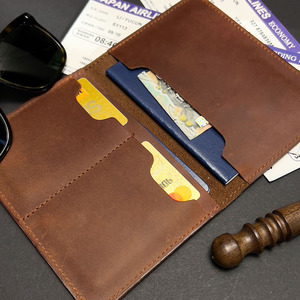 Handmade Genuine Leather <b>Passport</b> Wallets <b>Men</b> Travel Document <b>Holder</b> Protection Multiple Cards Custom Branding Wholesale rate - Product Image 4