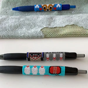 Bolígrafo de Cuentas de Estilo Vintage, Bolígrafo de Cuentas Completamente Decorado, Acepta Diseño Personalizado, Hecho a Mano, Único, Decorativo, para Oficina, Collage - Product Image 1