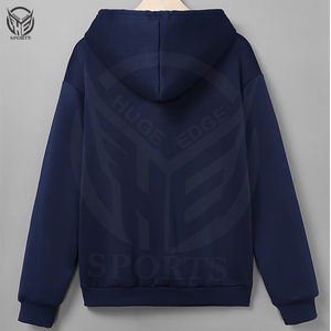 Sweat à capuche zippé pour homme, coupe oversize, en molleton bouclette épais, coupe épaules tombantes, coupe-vent, écologique, haute qualité, hiver - Product Image 2