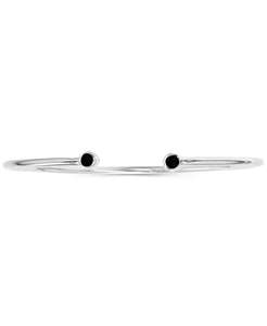 Black Spinel <b>Cuff</b> <b>Bracelet</b> in Sterling <b>Silver</b> | Macy's - Product Image 1