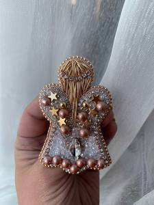 MD HANDICRAFTS MD-9850 Broche Bordado a Mano con Cuentas para Mujer, Accesorio de Moda de Lujo para Boda - Product Image 4