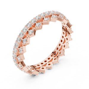 Anillo de banda de eternidad con corona de oro rosa para mujer, regalo de joyería de moda para aniversario de boda con cristales de lujo - Product Image 4