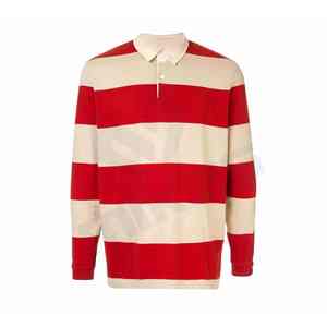 Camiseta de Manga Larga con Logotipo Personalizado de Alta Calidad, Transpirable, con Cuello a Rayas Estilo Rugby para Hombre, Teñido Liso, Impresión Digital - Product Image 2